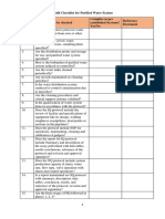 Audit Checklist For Purified Water System