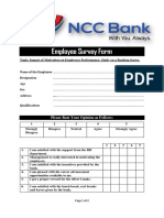 Employee Survey Form: Please Rate Your Opinion As Follows