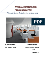 International Institute For Special Education: Primary Project On Budgeting of A Company Setup