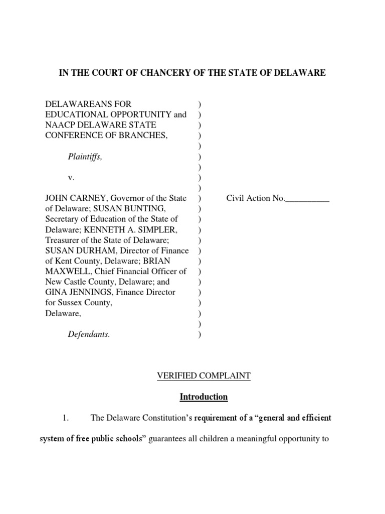 DEO V Carney Complaint Final PDF English As A Second Or Foreign