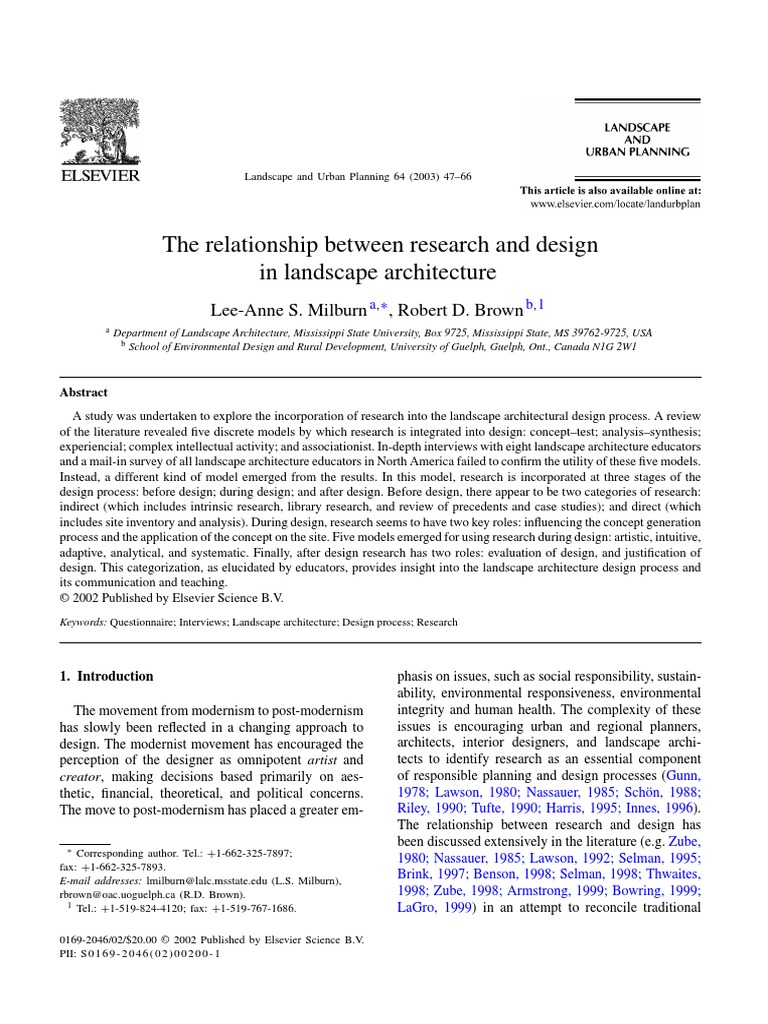 The Relationship Between Research and Design in Landscape Architecture ...