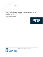 Qi Zhou - Economic Analysis of Legal Standard Fr Deceit in English Tort Law