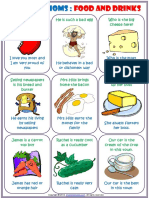 English Idioms Study Cards About Food and Drinks PDF