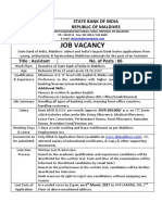 Job Vacancy: State Bank of India Republic of Maldives