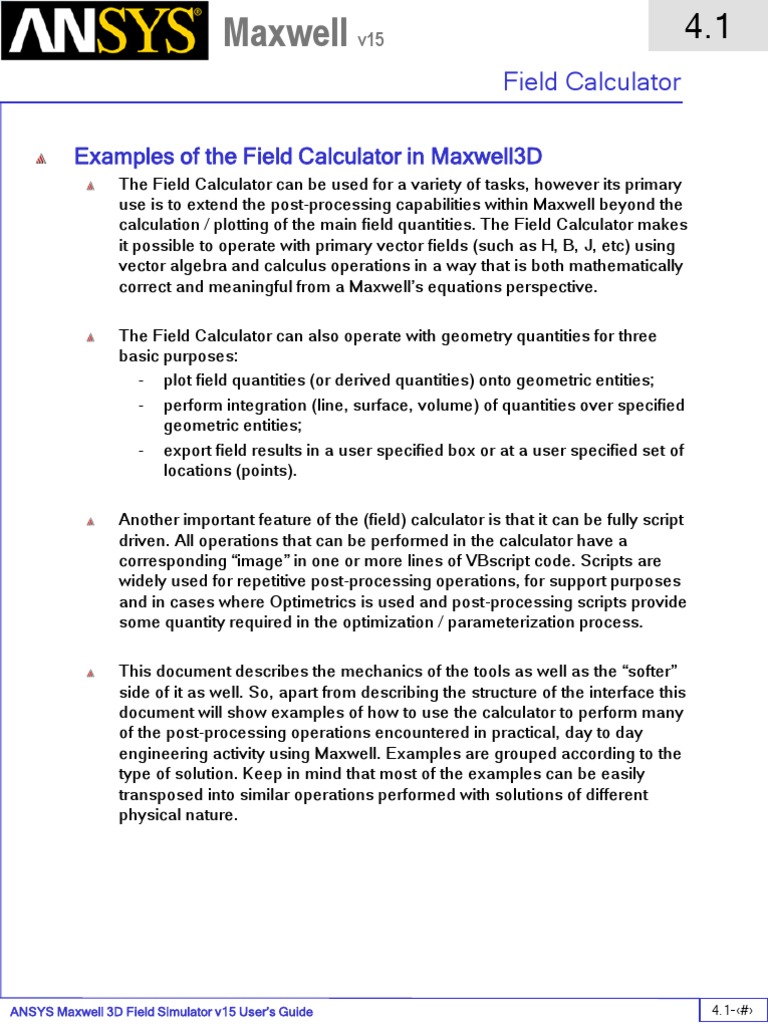 04 1 Maxwell Field Calculator PDF Euclidean Vector Electrical