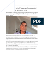 Correa Se Desafilia de Alianza Pais