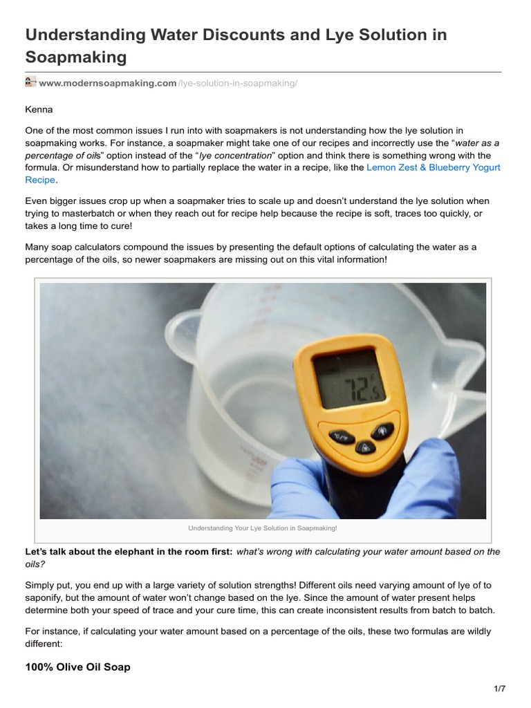 Understanding Water Discounts and Lye Solution in Soapmaking Download