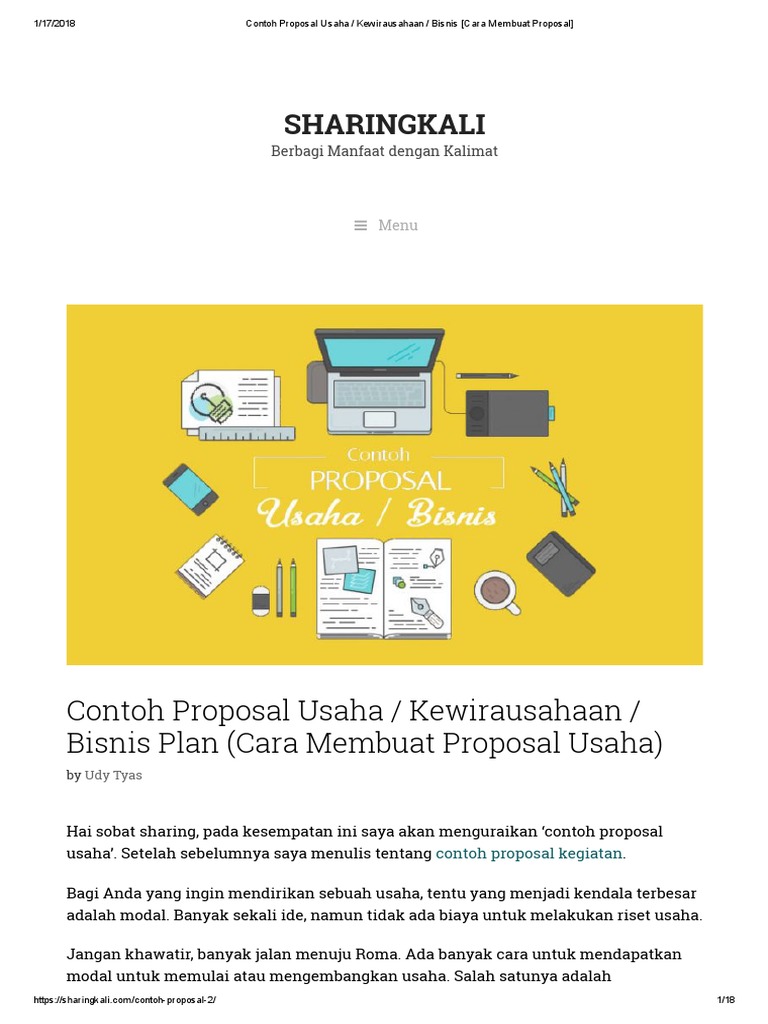 Contoh Proposal Usaha _ Kewirausahaan _ Bisnis [Cara Membuat Proposal]