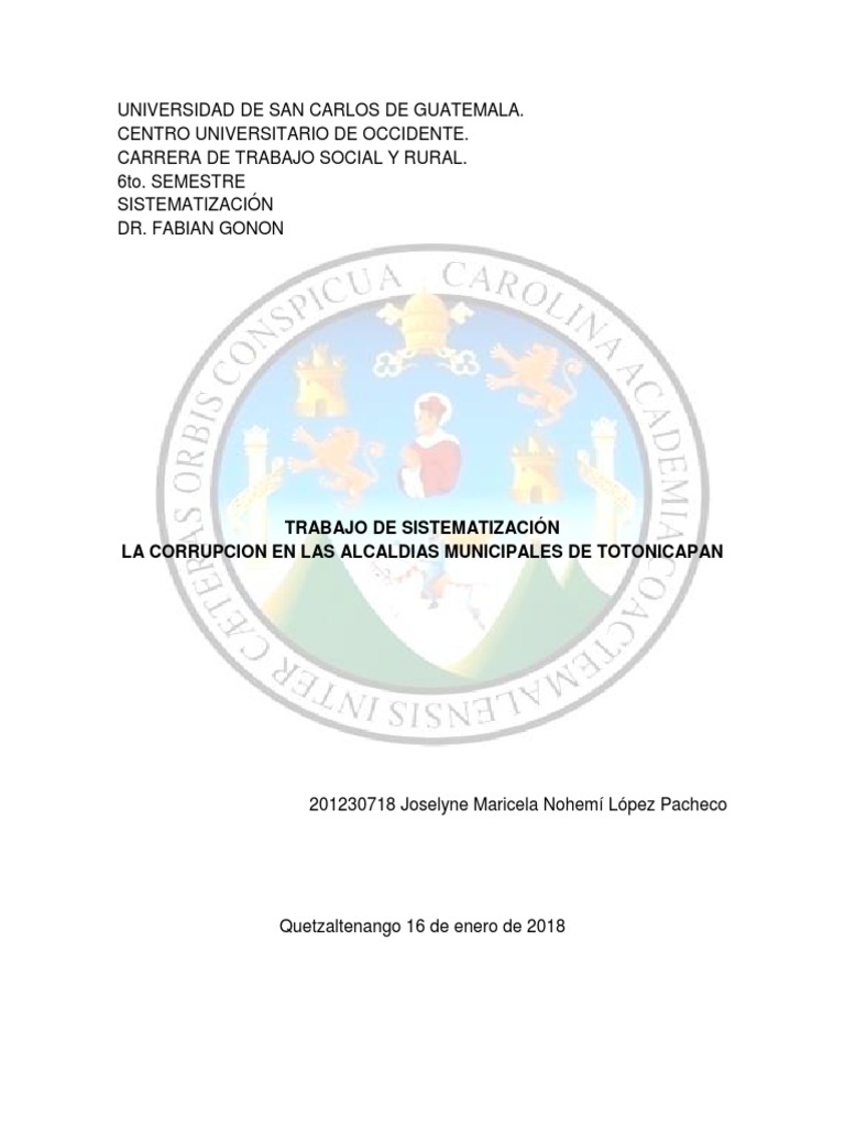 Corrupción En Municipalidades Pdf Corrupción Política Gobierno