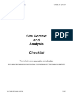 Site Context and Analysis: Checklist