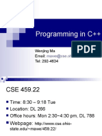 Programming in C++: Wenjing Ma Email: Tel: 292-4634