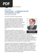 ConJur - O Que é Isto — o Sistema (Sic) de Precedentes No CPC