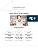 Caracter Vs Temperamento