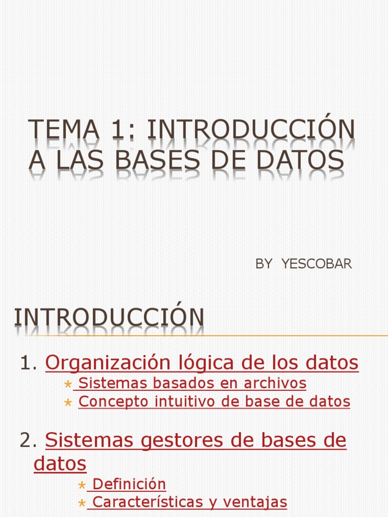 Introduccion a las Bases de Datos.pdf | Bases de datos | Archivo de ...