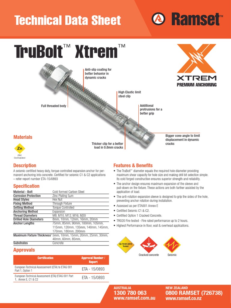 TruBolt™ Xtrem™ Tech Data Sheet | Galvanization | Screw