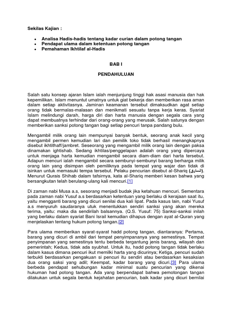 Kadar Mencuri Yg Membolehkan Potong Tangan Pdf