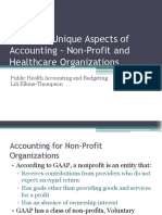 Unique Aspects of Accounting - Non-Profit and Healthcare Organizations