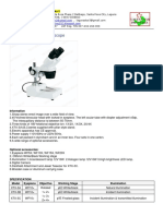 1. TDS - Lagustar Industries XTX-3 Stereo Microscope