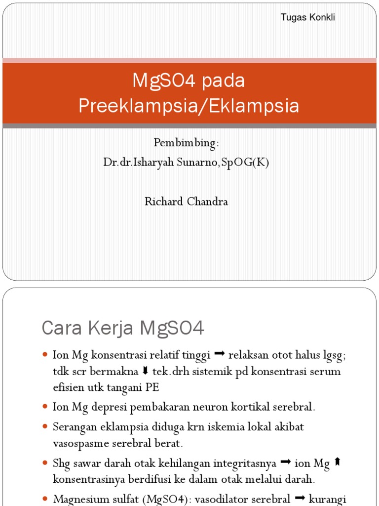 Uso de MgSO4 en Eclampsia | PDF