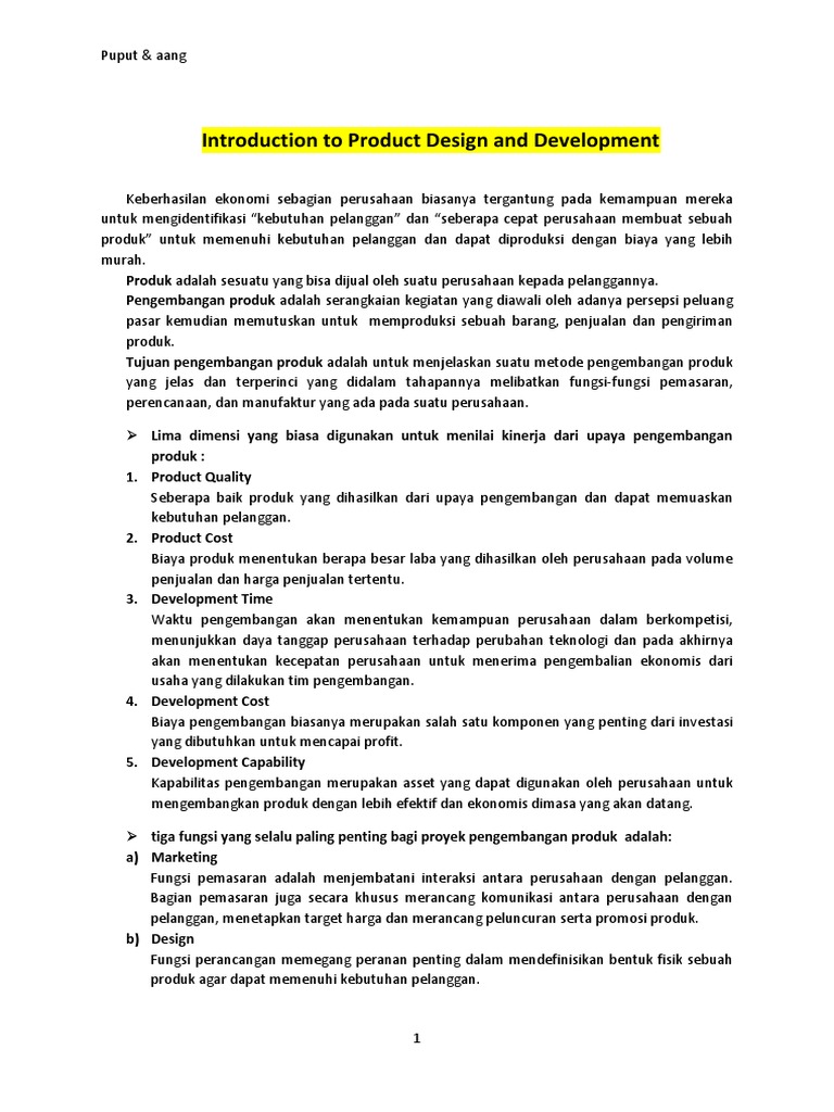 Proses Pengembangan Produk Efektif | PDF
