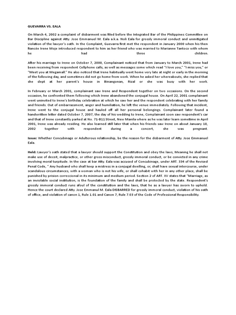 Guevarra vs. Eala PDF Adultery Criminal Law