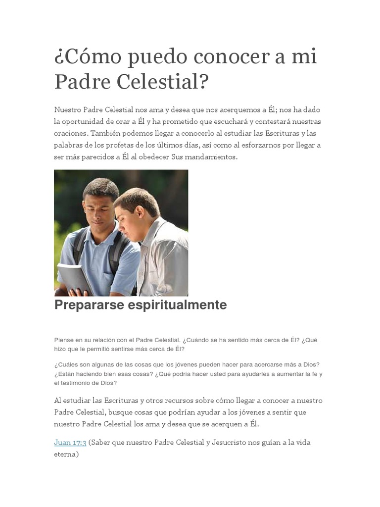 Conociendo a Nuestro Padre Celestial | PDF | Oración | Religión y creencia