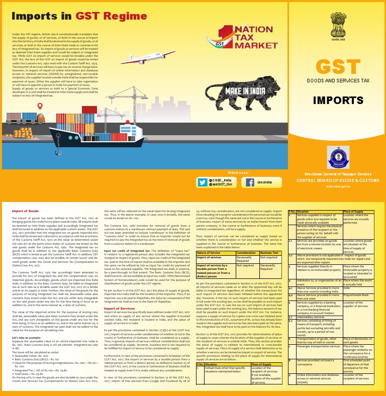Imports Under Gst02june2017 | PDF | Taxes | Tariff