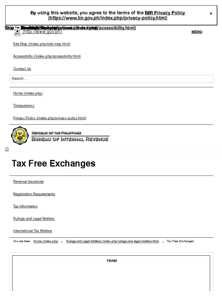 Tax Free Exchanges BIR PDF Judiciaries Taxes