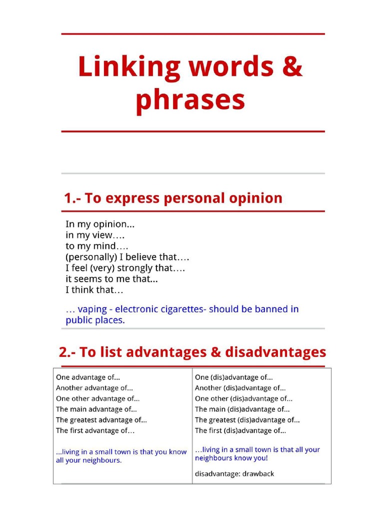 Linking Words & Phrases | PDF