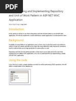 Repository and Unit of Work Pattern in ASP - Net MVC Application