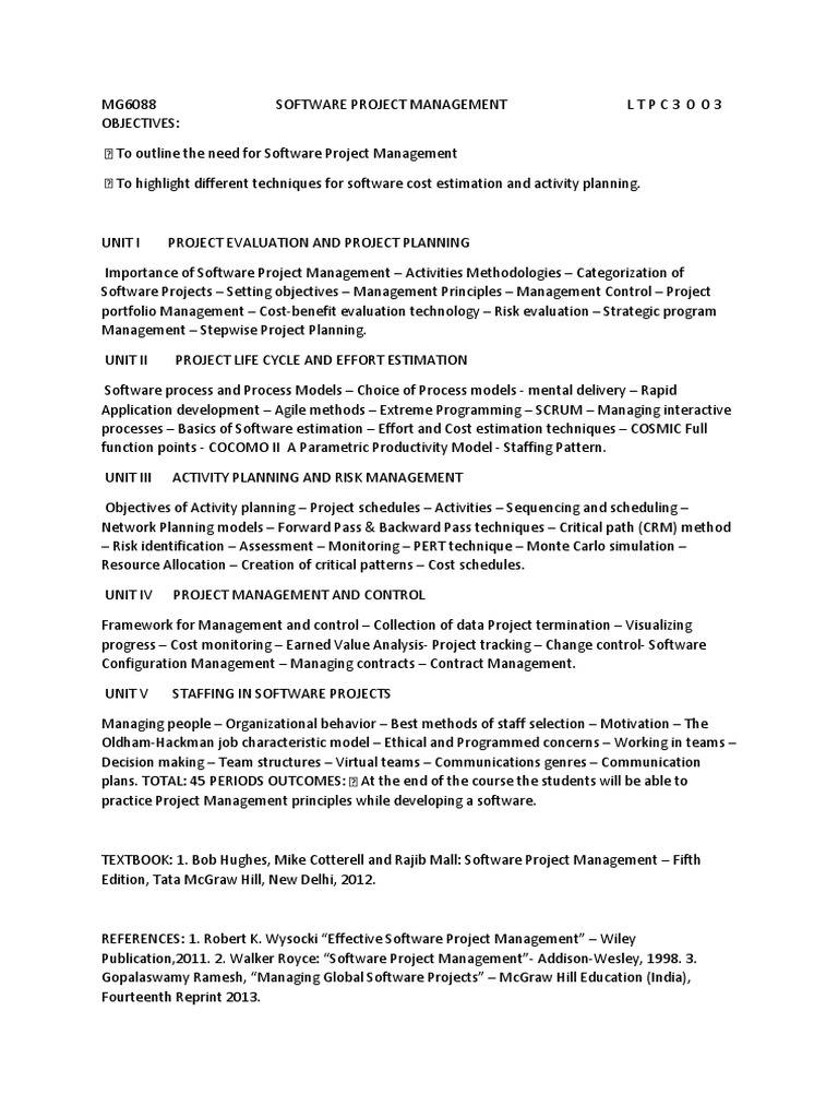 Software Project Management Overview | PDF | Project Management | Software