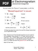 "Maxwell Equations" in Vacuum: Ie, Advanced Electromagnetism