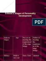 Erikson's Stages of Personality Development