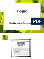 Topic: The Marketing Environment