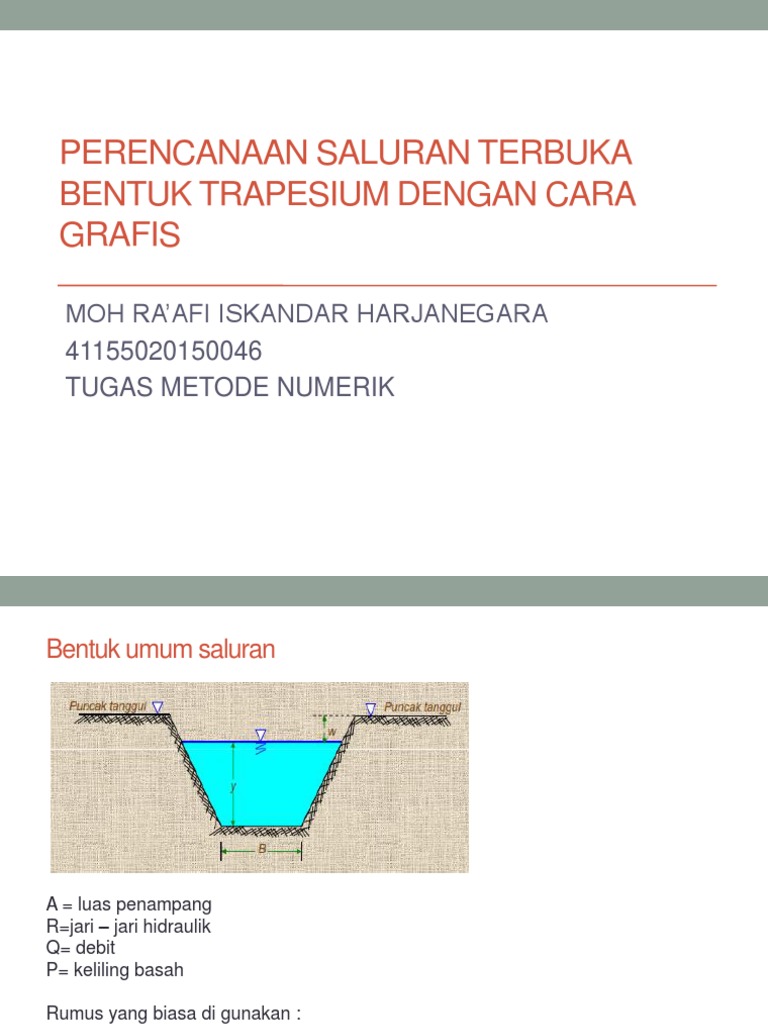 Contoh Soal Saluran Trapesium