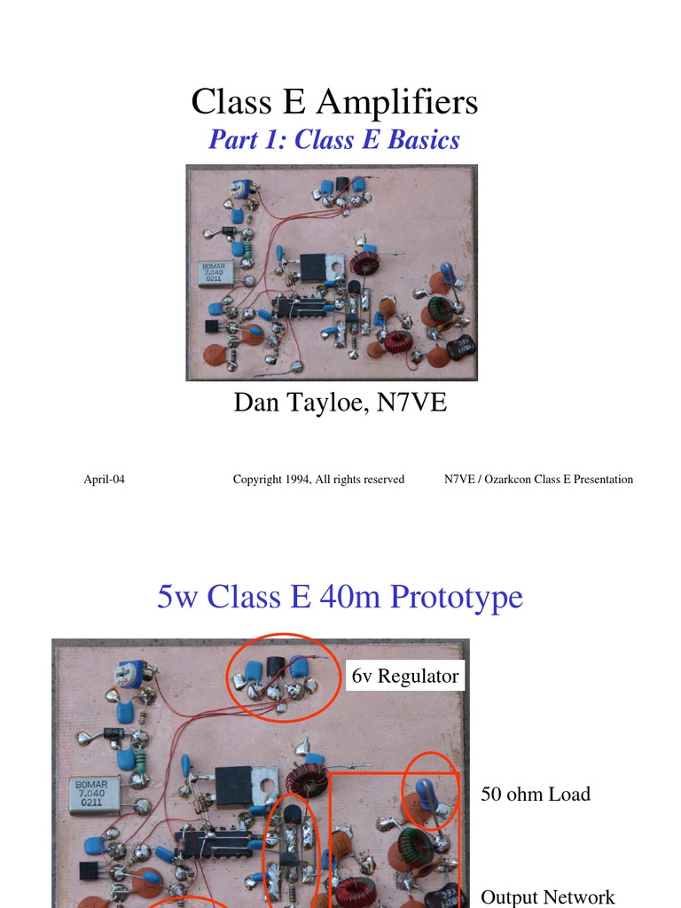 Class E Amplifiers PDF Amplifier Field Effect Transistor