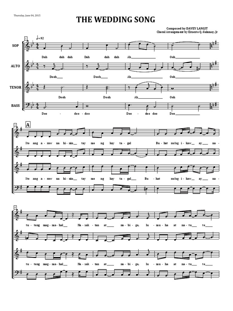 The Wedding Song Pdf Leisure Business