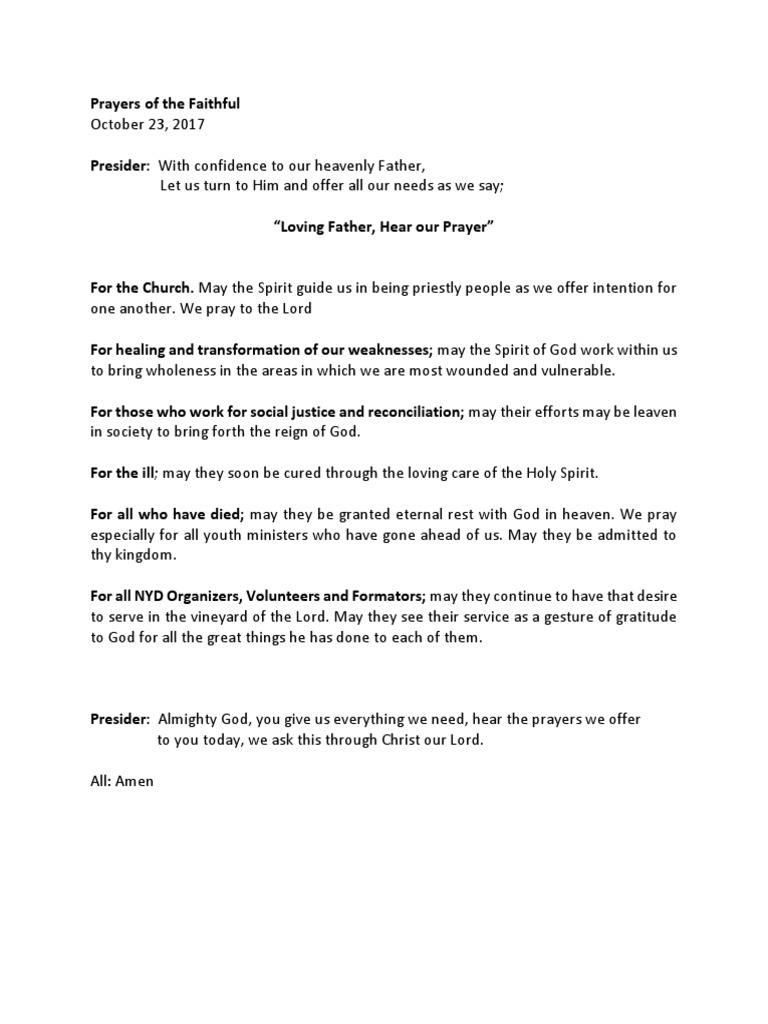 Prayers of The Faithful PDF