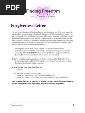 Forgiveness Letter