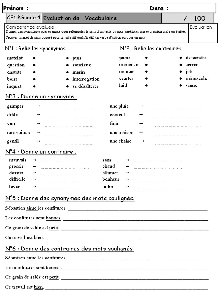 Contraire Et Synonyme Pdf Linguistique Semiotique