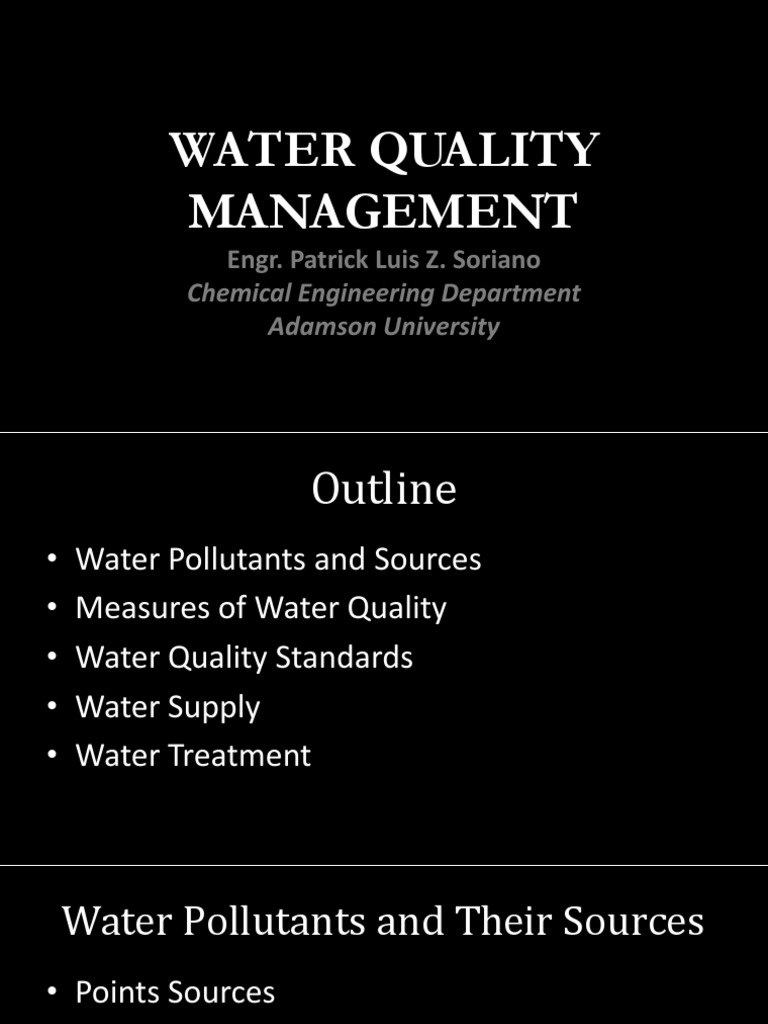 Water Quality Management PDF Water Purification Water Pollution