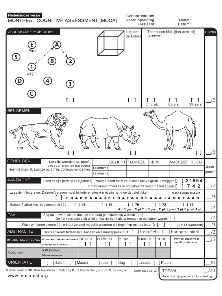 Montreal Cognitive Assessment - 1587960886