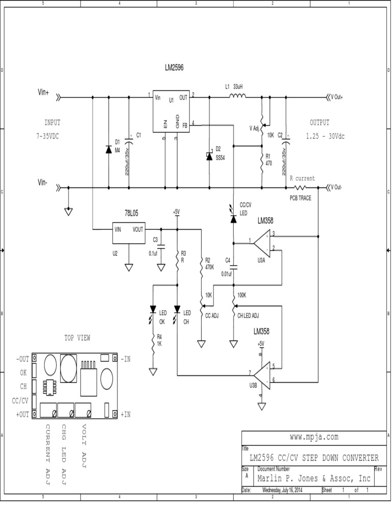LM2596 CC/CV Converter Schematic | PDF | Electronic Engineering ...