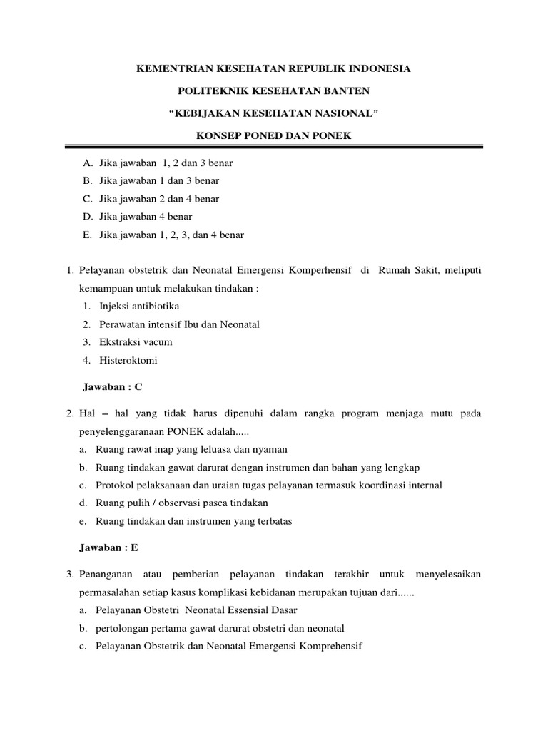Soal Kkn Konsep Poned Ponek