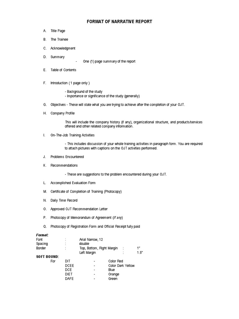 Narrative Report Format for Students | PDF | Internet Access | Teachers