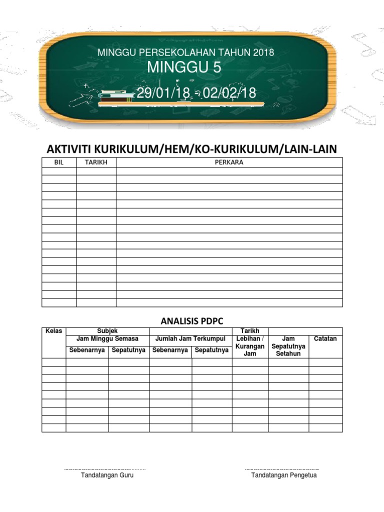 Pembahagi Mingguan Fail Rph Pdf