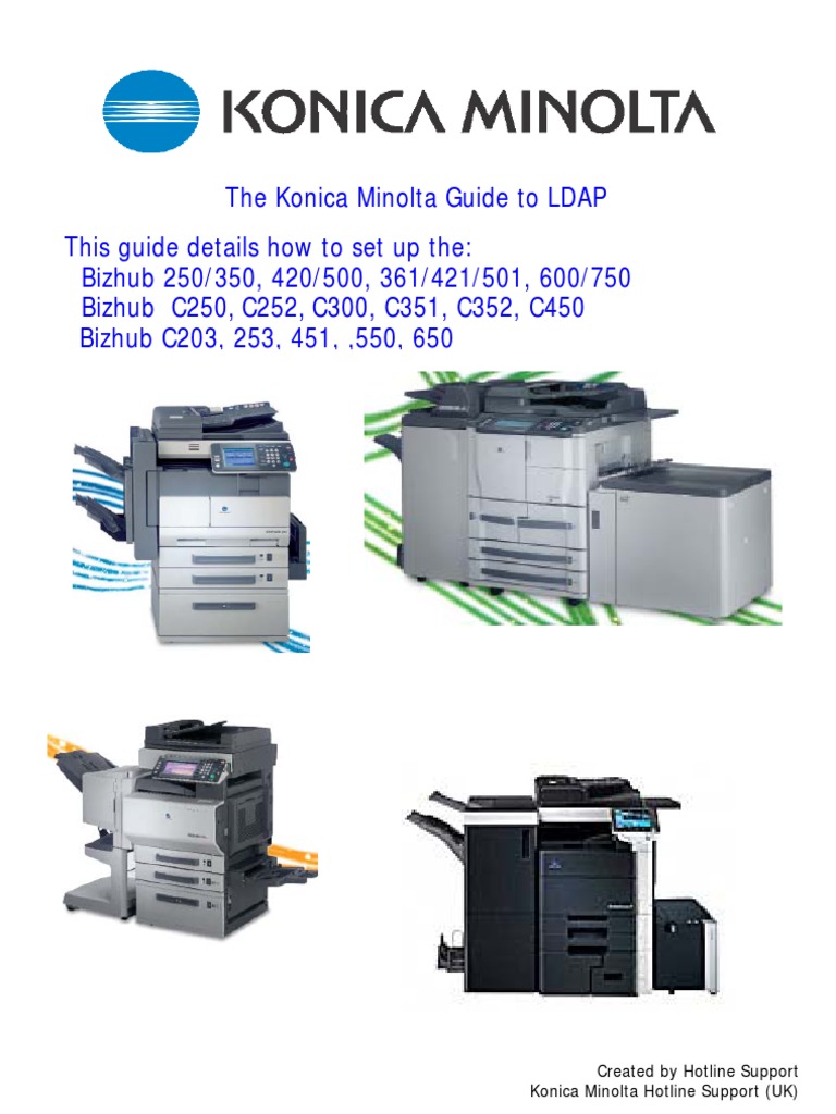 Konica Minolta LDAP Guide V1.2 PDF Active Directory Computer Network