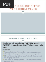 Continuous Infinitive With Modal Verbs