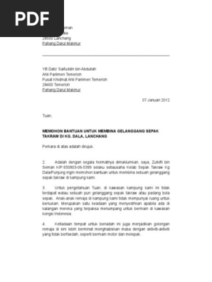 Surat Mohon Bantuan Court Takraw Pdf