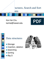 Data Structures, Search and Sort Algorithms: Kar-Hai Chu Karhai@hawaii - Edu